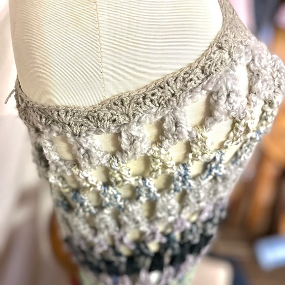 CROCHETED RUFFLE MINI DRESS WITH SPAGHETTI STRAPS - Picture 14 of 14